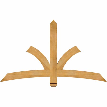 Ekena Millwork Davenport Rough Sawn Timber Gable Bracket, Western Red Cedar, 60"W x 35"H x 2"D x 4"F, 14/12 Pitch GBW060X35X0204DAV00RWR